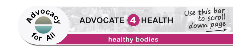 Advocate 4 Health - Healthy bodies page banner